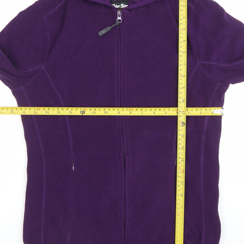 Peter Storm Womens Purple Fleece Hooded Full Zip Jacket Size 10