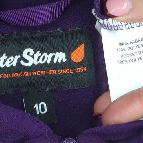 Peter Storm Womens Purple Fleece Hooded Full Zip Jacket Size 10