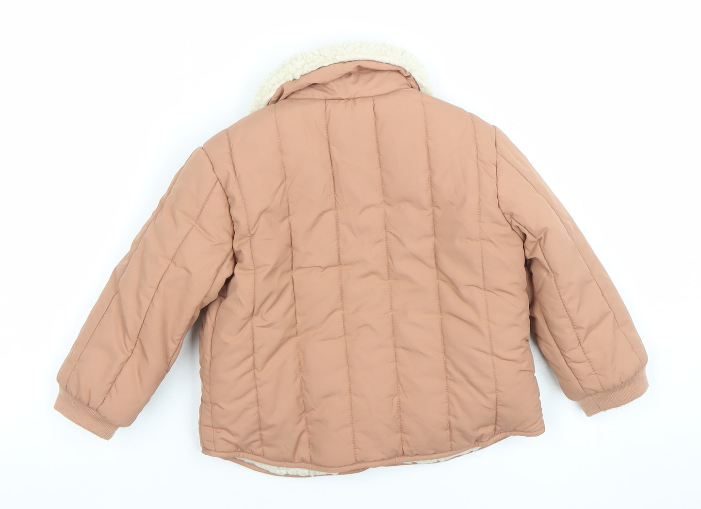 F&F Unisex Baby Beige Quilted Padded Jacket 18-24 Months
