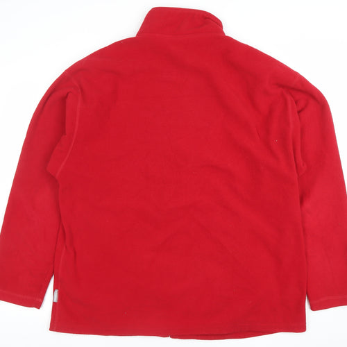 Reebok Men's Red Fleece Full Zip Jacket Size L Classic Casual Outdoor