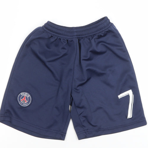Paris Saint-Germain Boys Blue Athletic Football Shorts Size 22 in
