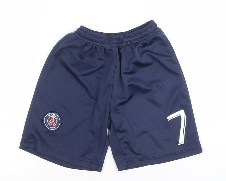 Paris Saint-Germain Boys Blue Athletic Football Shorts Size 22 in