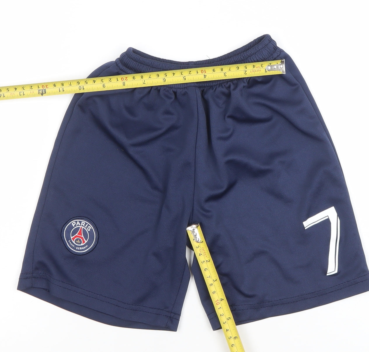 Paris Saint-Germain Boys Blue Athletic Football Shorts Size 22 in