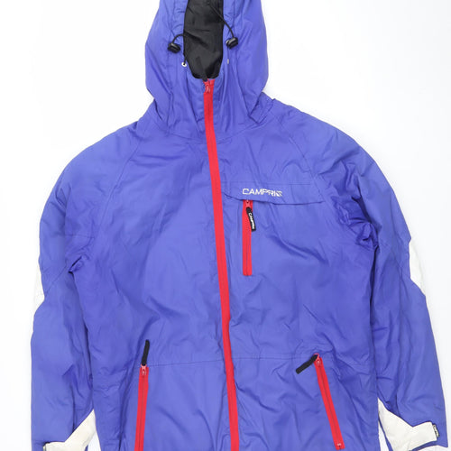 Campri Men's Blue Hooded Ski Jacket L Waterproof Winter Coat