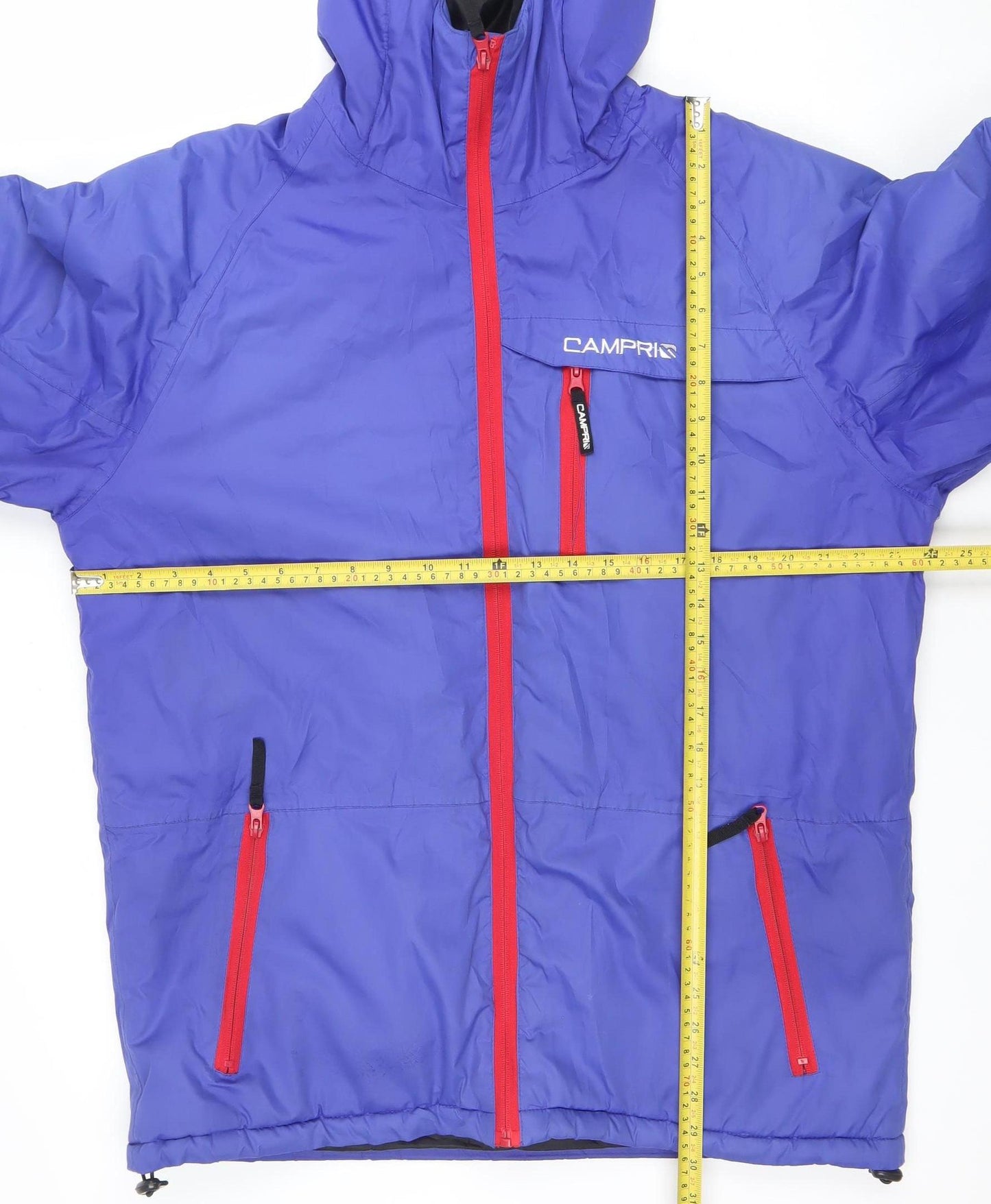 Campri Men's Blue Hooded Ski Jacket L Waterproof Winter Coat