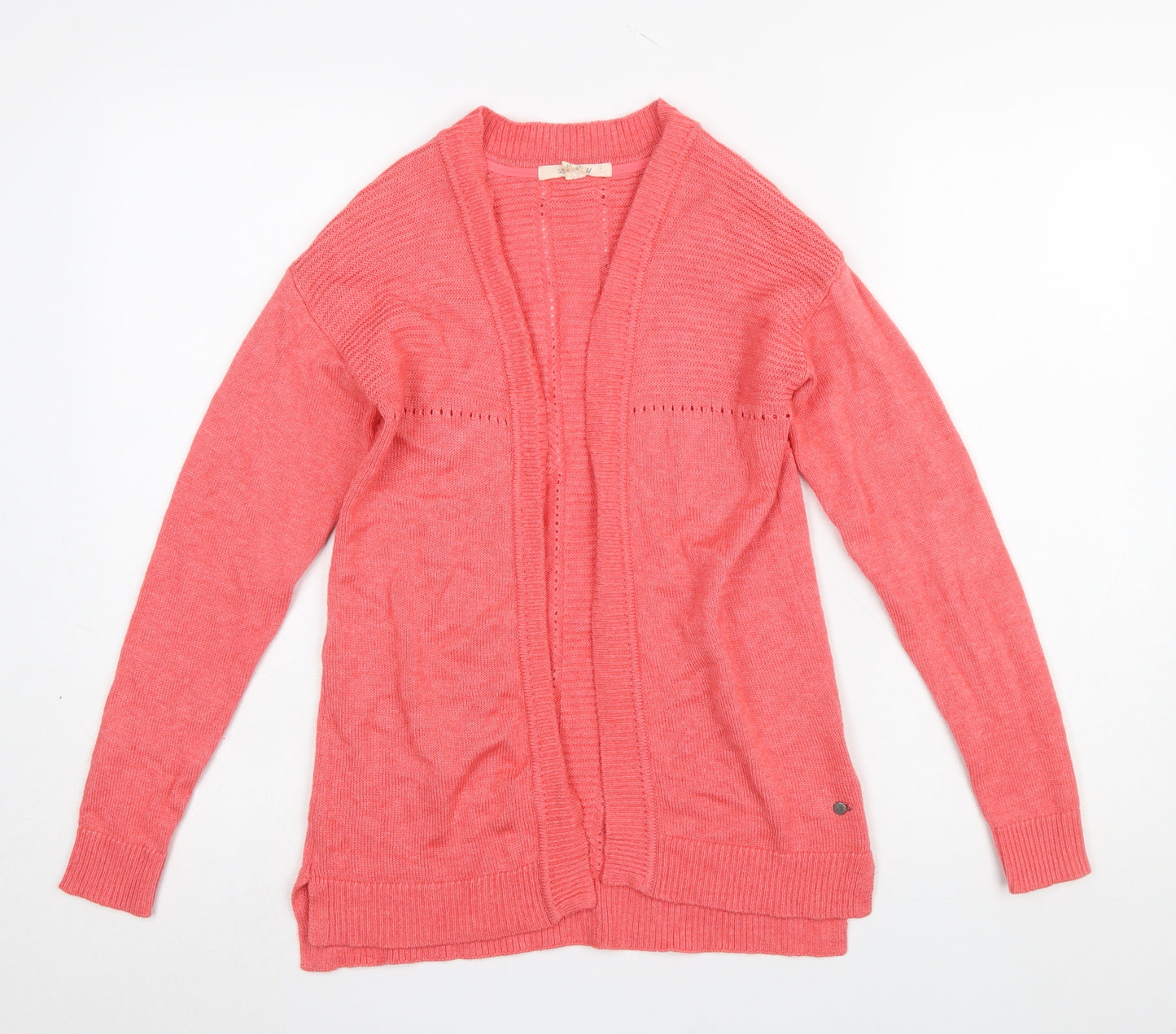 White Stuff Women’s Pink Merino Wool Blend Long Sleeve V-Neck Cardigan Size 6