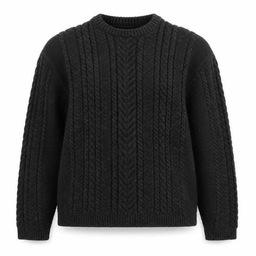 Levi's Women Black Cable Knit Crew Neck Relaxed Fit Jumper Size M