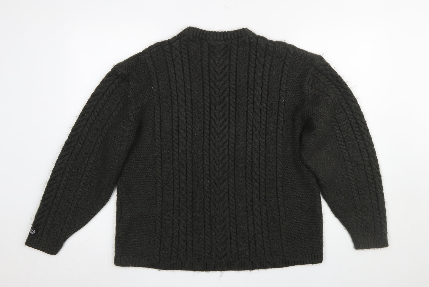 Levi's Women Black Cable Knit Crew Neck Relaxed Fit Jumper Size M