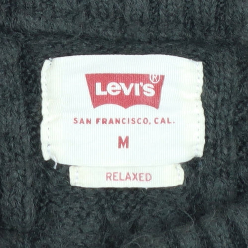 Levi's Women Black Cable Knit Crew Neck Relaxed Fit Jumper Size M