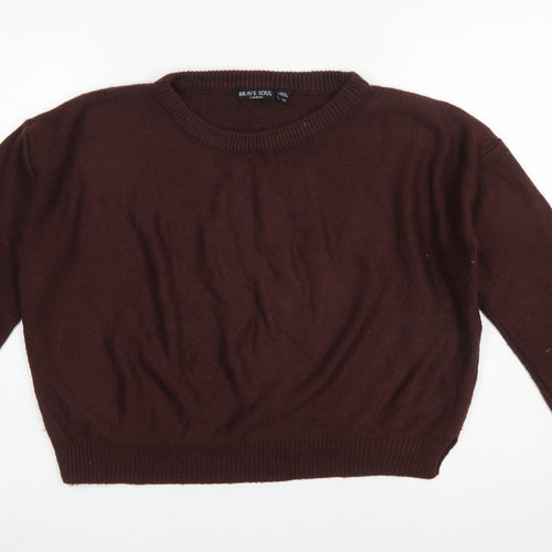 Brave Soul Women Brown Crew Neck Knit Jumper Size M