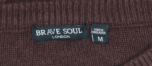 Brave Soul Women Brown Crew Neck Knit Jumper Size M