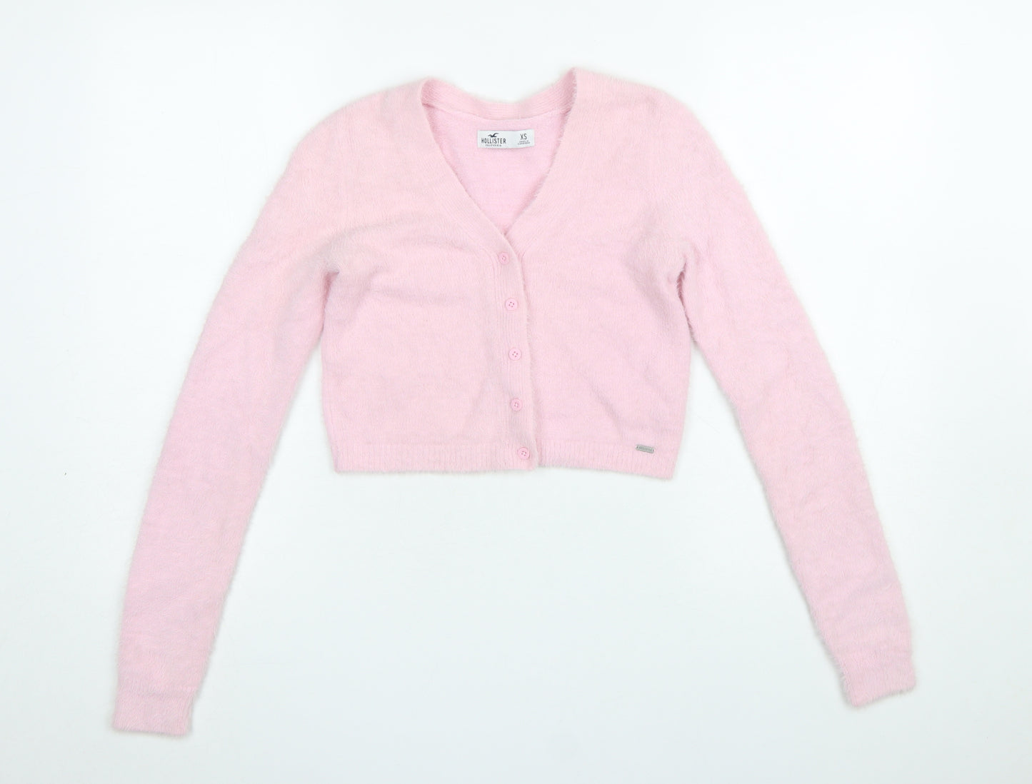 Hollister Women’s Pink V-Neck Long Sleeve Knit Cardigan XS