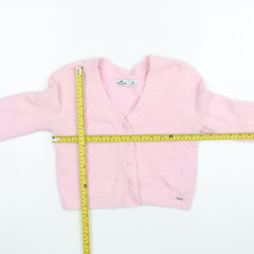 Hollister Women’s Pink V-Neck Long Sleeve Knit Cardigan XS