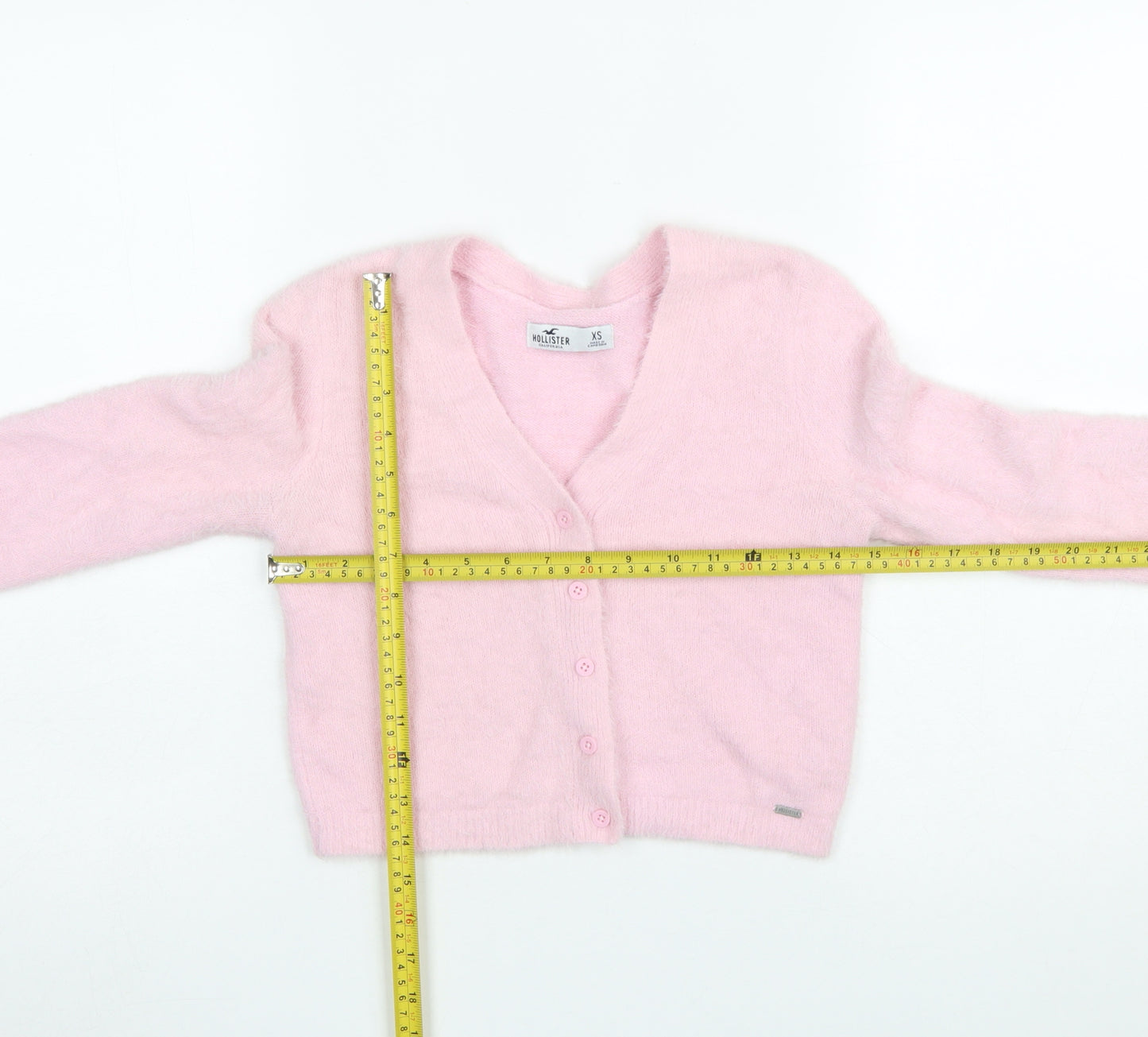 Hollister Women’s Pink V-Neck Long Sleeve Knit Cardigan XS