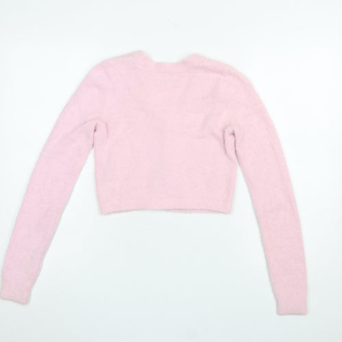Hollister Women’s Pink V-Neck Long Sleeve Knit Cardigan XS