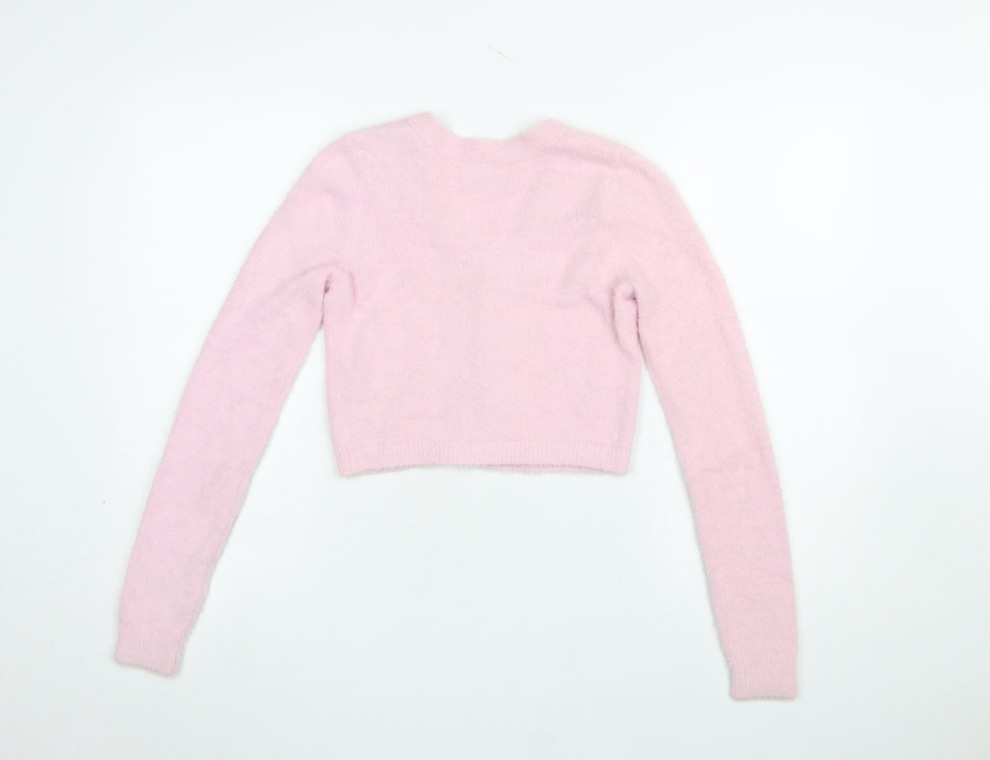 Hollister Women’s Pink V-Neck Long Sleeve Knit Cardigan XS