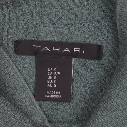 Tahari Women’s Green Mock Neck Knit Jumper Size S