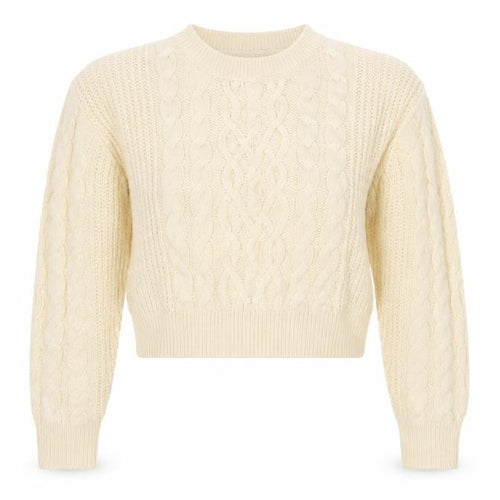 Brave Soul Women's Ivory Cable-Knit Crew Neck Jumper Size 12