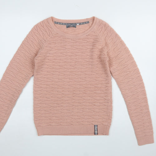 Lupa Women Pink Knit Crew Neck Pullover Jumper Size 10