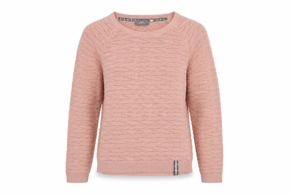Front view of Lupa Women Pink Knit Crew Neck jumper, size 10