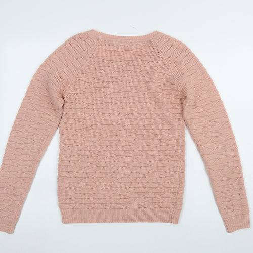 Lupa Women Pink Knit Crew Neck Pullover Jumper Size 10