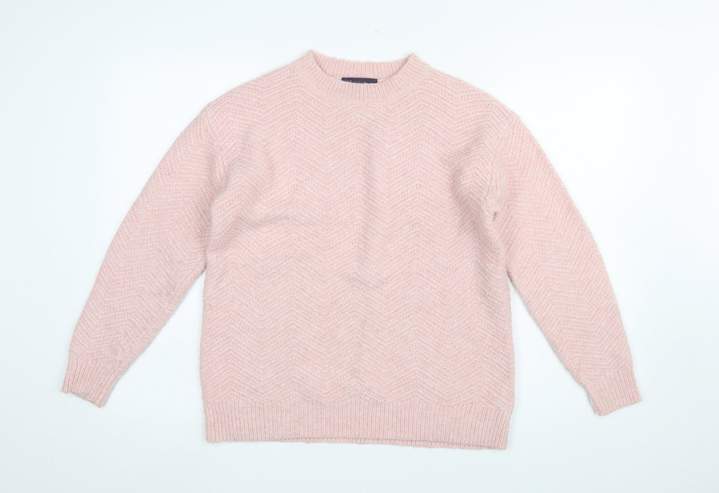 Marks and Spencer Women’s Pink Crew Neck Knit Jumper Size S