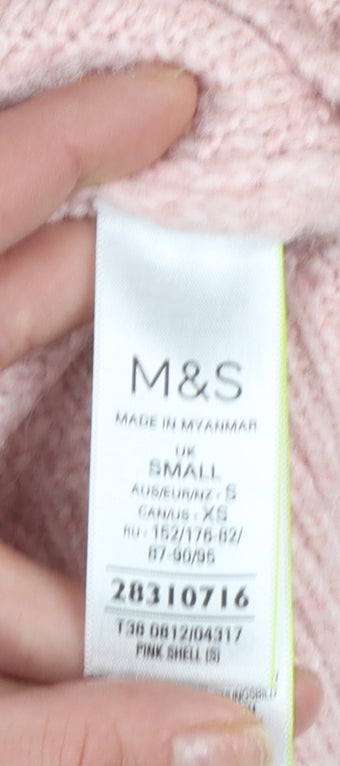 Marks and Spencer Women’s Pink Crew Neck Knit Jumper Size S