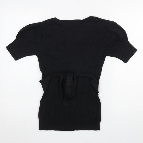 Morgan Women’s Black Scoop Neck Short Sleeve Angora Blend Jumper M
