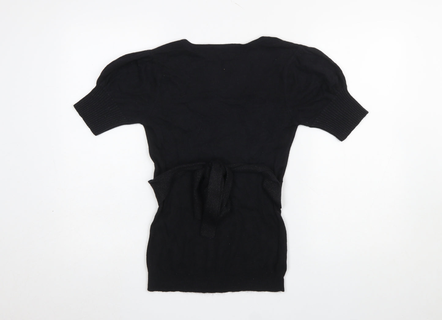 Morgan Women’s Black Scoop Neck Short Sleeve Angora Blend Jumper M