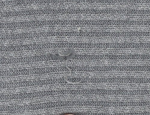 Quiz Women’s Grey Ribbed Crew Neck Long Sleeve Pullover Jumper Size S