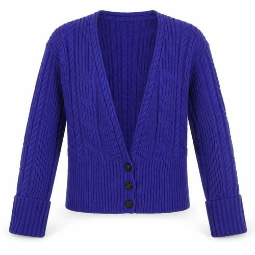 Marks and Spencer Per Una Women's Purple Size 8 Cable-Knit Cardigan