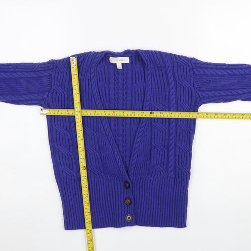 Marks and Spencer Per Una Women's Purple Size 8 Cable-Knit Cardigan