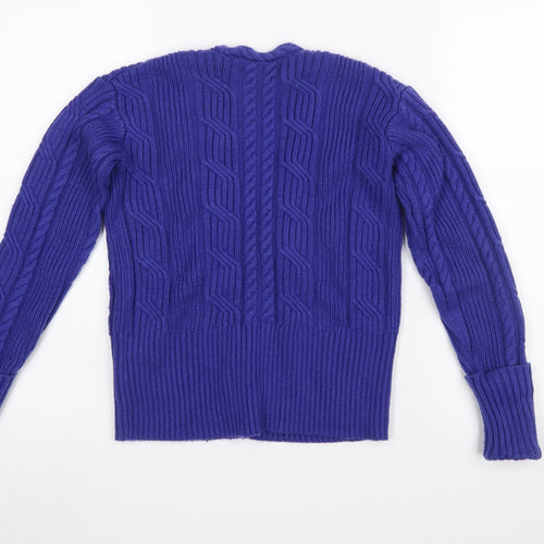Marks and Spencer Per Una Women's Purple Size 8 Cable-Knit Cardigan