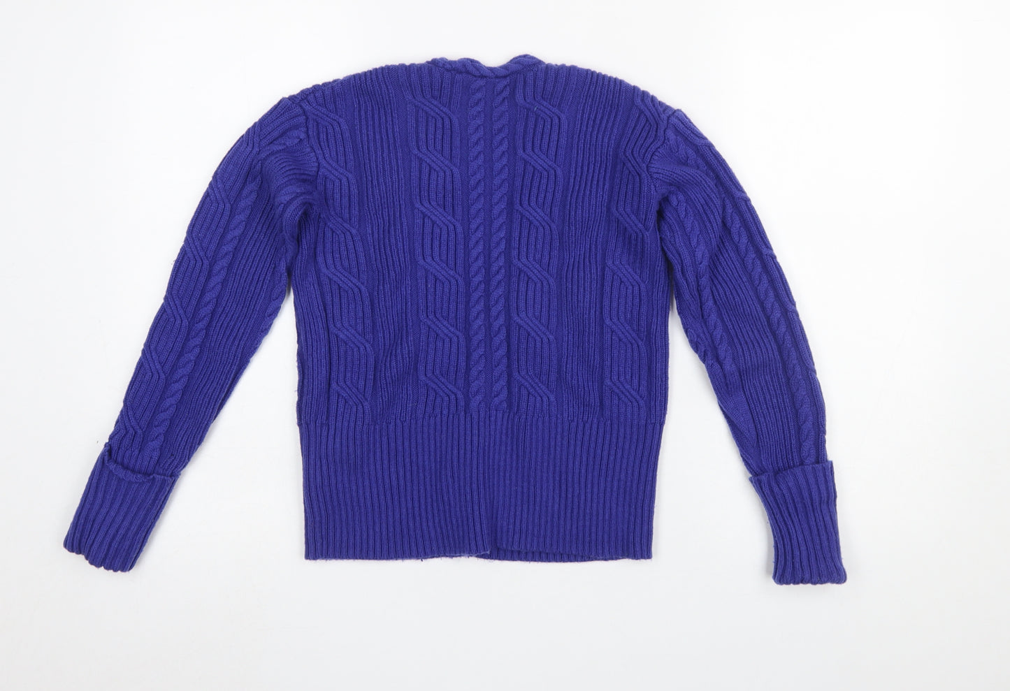 Marks and Spencer Per Una Women's Purple Size 8 Cable-Knit Cardigan