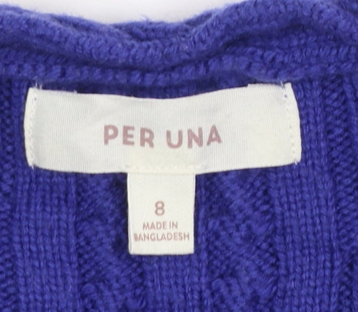 Marks and Spencer Per Una Women's Purple Size 8 Cable-Knit Cardigan