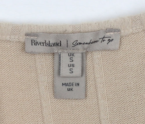 River Island Women’s Beige Midi Bodycon Knit Dress Size S