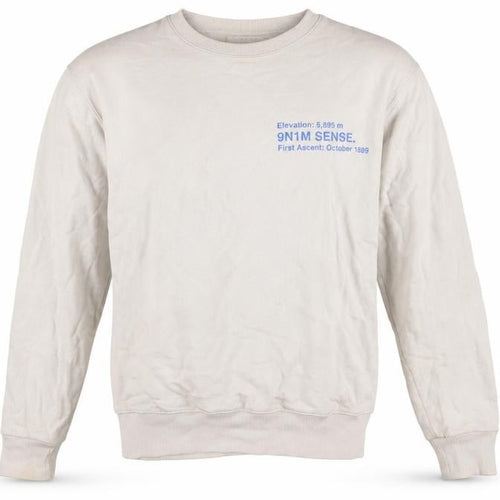 9N1M SENSE Men Beige Graphic Print Crew Neck Cotton Sweatshirt Size S