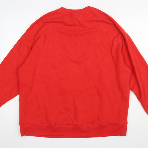 H&M Disney Womens Red Mickey Mouse Holiday Season Pullover Sweatshirt XS