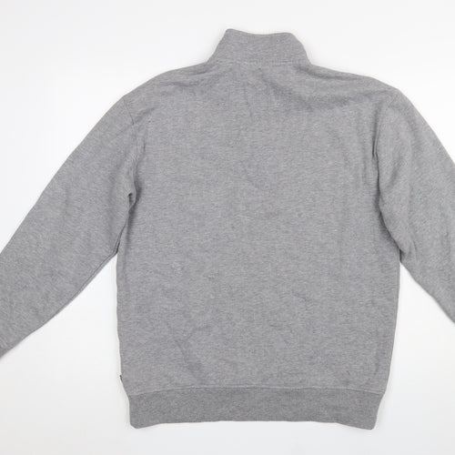 Vans Men's Grey XS 1/2 Zip High Neck Graphic Sweatshirt