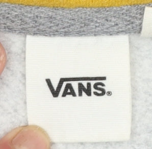 Vans Men's Grey XS 1/2 Zip High Neck Graphic Sweatshirt