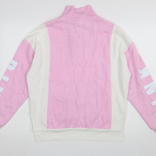 Victoria's Secret PINK Women's Pink & White 1/4 Zip Sweatshirt XS