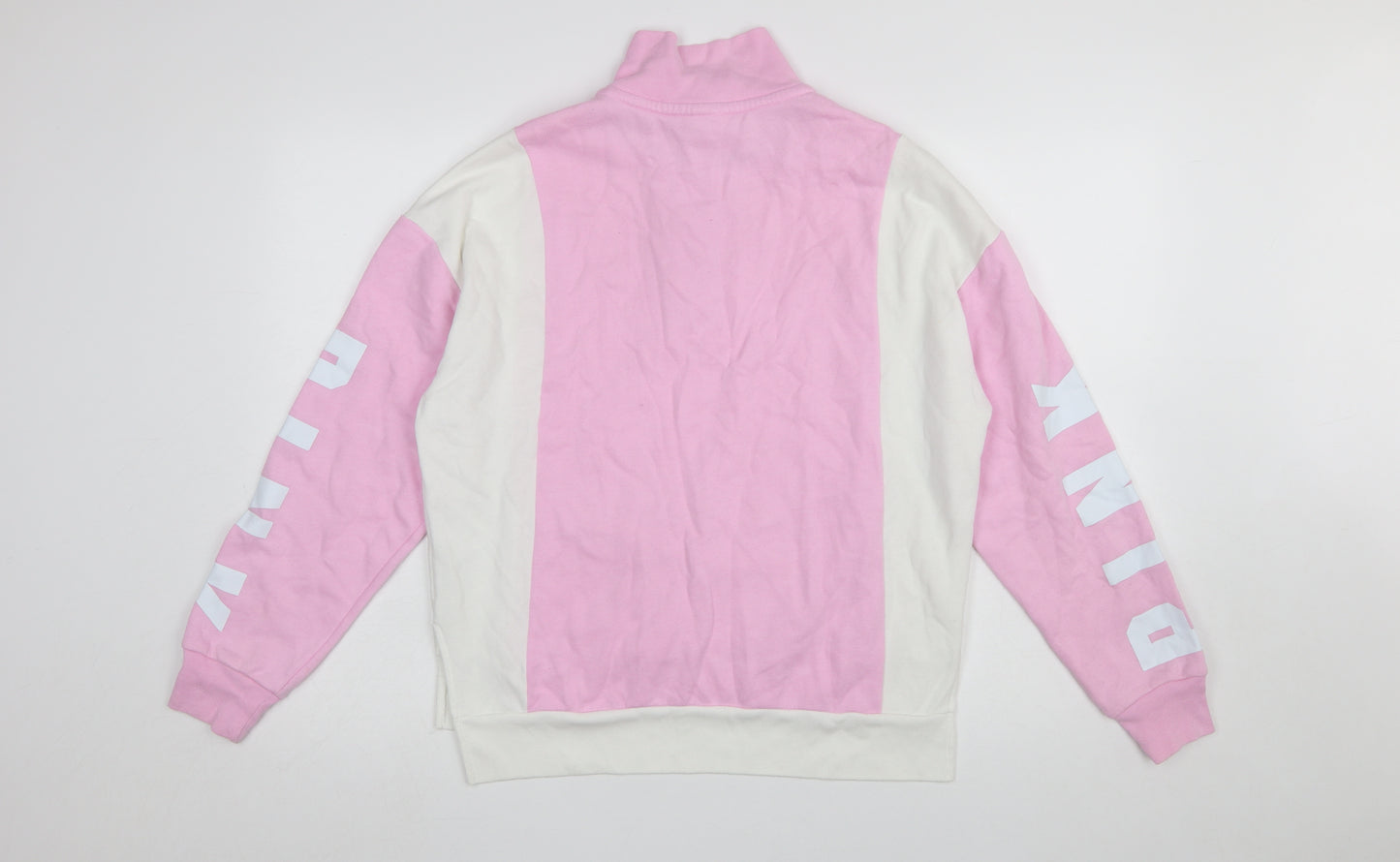 Victoria's Secret PINK Women's Pink & White 1/4 Zip Sweatshirt XS