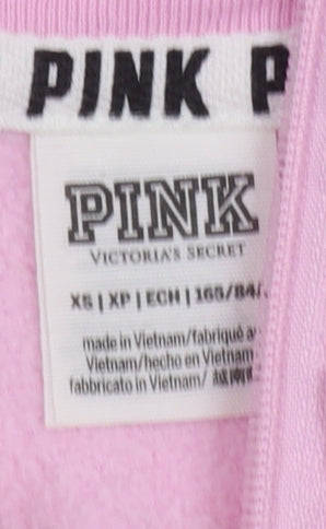 Victoria's Secret PINK Women's Pink & White 1/4 Zip Sweatshirt XS