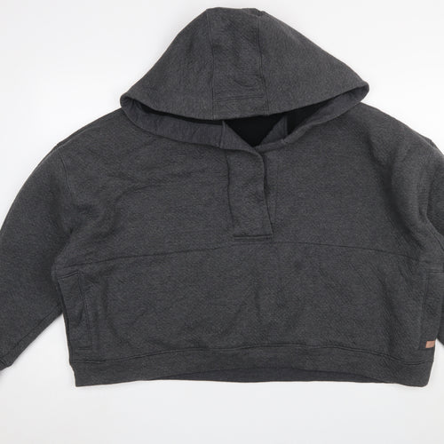 Lunya Womens Dark Grey Pullover Hoodie XS/S Relaxed Fit Cotton Blend