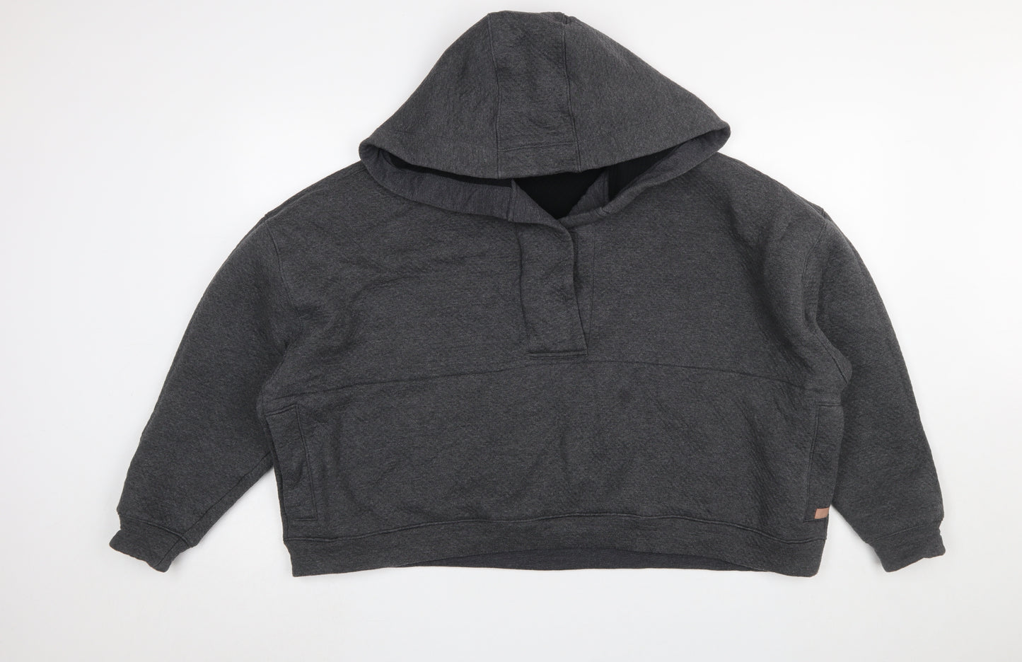 Lunya Womens Dark Grey Pullover Hoodie XS/S Relaxed Fit Cotton Blend