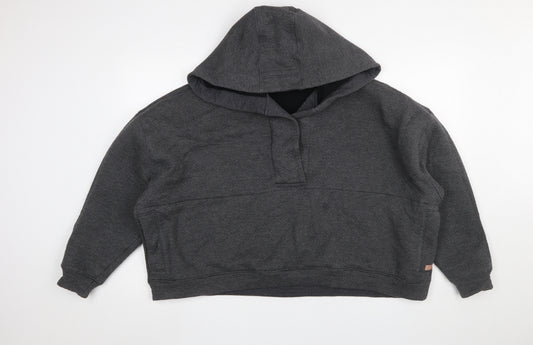 Lunya Womens Dark Grey Pullover Hoodie XS/S Relaxed Fit Cotton Blend