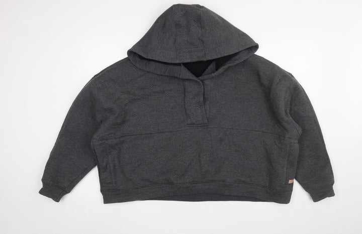 Lunya Womens Dark Grey Pullover Hoodie XS/S Relaxed Fit Cotton Blend