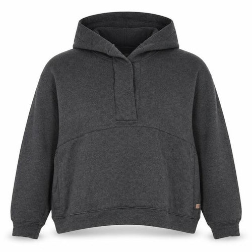 Lunya Womens Dark Grey Pullover Hoodie XS/S Relaxed Fit Cotton Blend