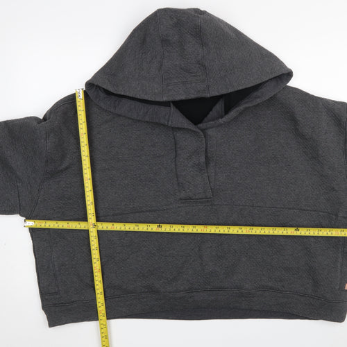 Lunya Womens Dark Grey Pullover Hoodie XS/S Relaxed Fit Cotton Blend