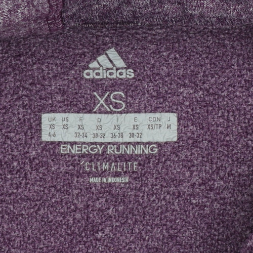 Adidas Womens Purple XS Climalite Energy Running Hoodie